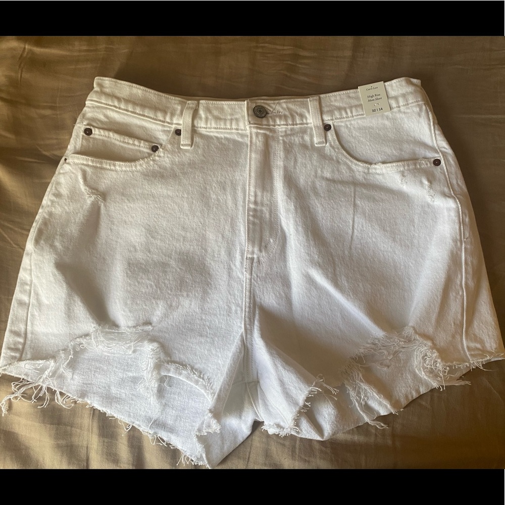Abercrombie White Denim Shorts